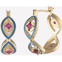 Shiva Enamel Hoop Earrings - White