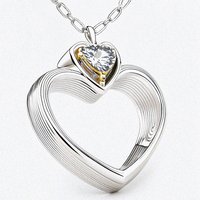 Eléa Pendant Heart Necklace - Rhodium Plated