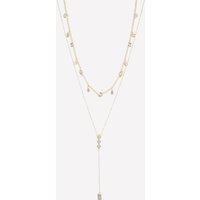 Josephine Crystal Lariat Necklace - 18k Gold Plated / Blue