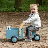 Bandits and Angels Little Rider retro blue - Houten bakfiets vanaf 1 jaar