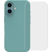 BlueBuilt Back Cover iPhone 16 Groen + Screenprotector Glas