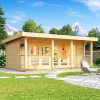 Orello – Modern houten tuinhuis met panoramische vouwdeuren | Orello 1 – met 70 mm wanddikte