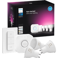 Philips Hue White and Color GU10 Starter Pack - 3 lampen + Bridge + Dimmer