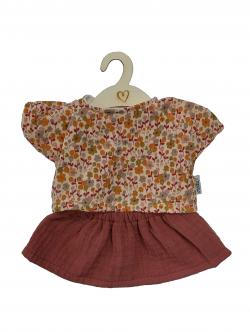 Poppenrok en -shirt blush happy flower - Hollie