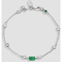 Josette Green Crystal Bracelet - Rhodium Plated