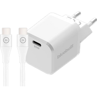 BlueBuilt Power Delivery Oplader 20W + Usb C Kabel 3m Nylon Wit