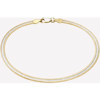 Barbara Two-Tone Diamond-Cut Herringbone Bracelet - 7" / 18k Gold Plated Silver
