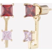 Rachelle Stud Ear Jacket Earrings - Rhodium Plated