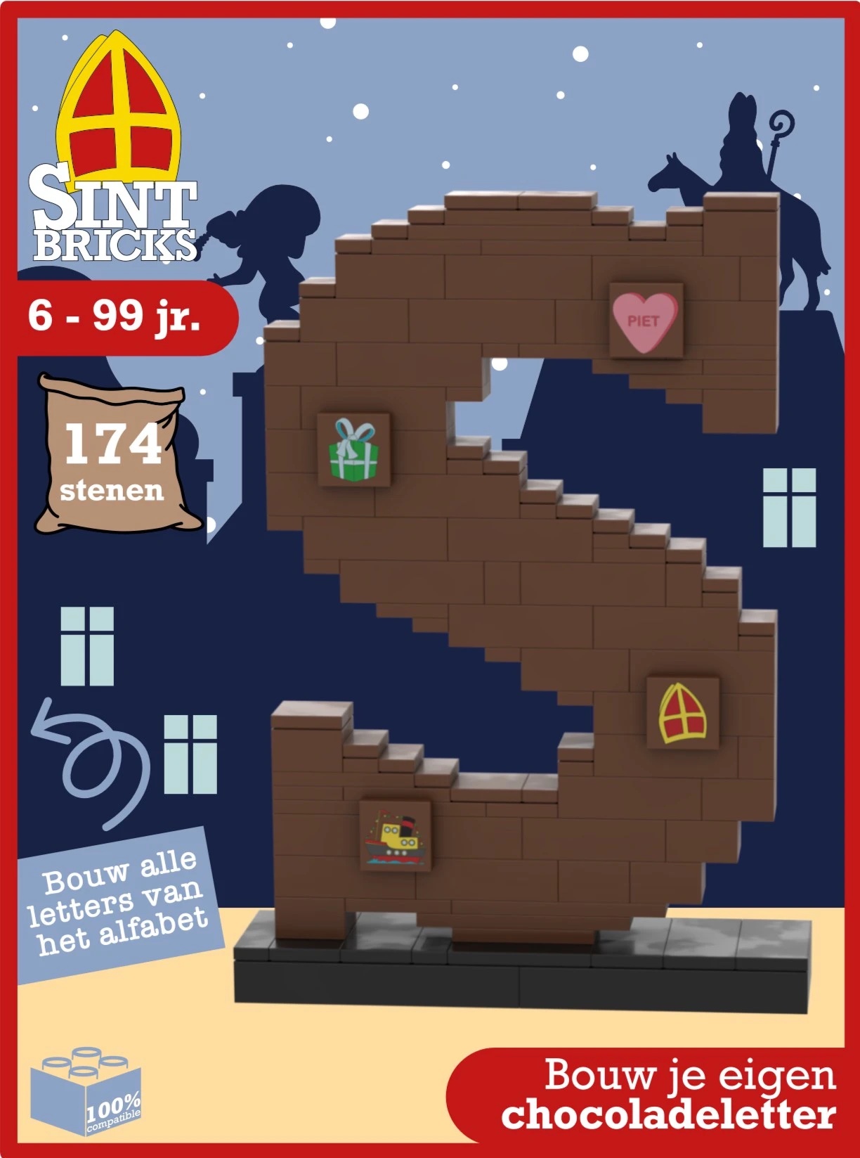 Sintbricks - Bouw je eigen chocoladeletter