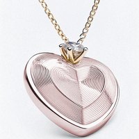 Simone Heart Gemstone Pendant - 18k Rose Gold Plated