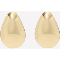 Clarisse Dome Hoop Earrings - Rhodium Plated Brass