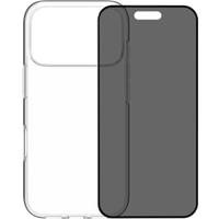 BlueBuilt Back Cover iPhone 17 Pro Transparant + BlueBuilt iPhone 17 Pro Privacy Screenprotector Glas