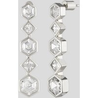Milou Gem Drop Earrings - Rhodium Plated