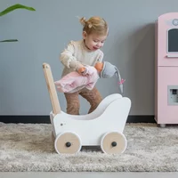 Houten Poppenwagen 1 jaar wit hout Little Angel classic white  - Bandits & Angels