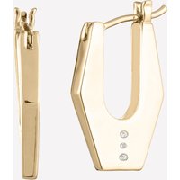 Colette Hexagon Hoop Earrings - Large / Rhodium Plated Brass