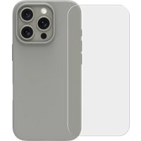 BlueBuilt Back Cover iPhone 16 Pro Grijs + Screenprotector Glas