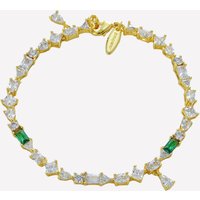 Lilou Crystal Charm Bracelet - Rhodium Plated