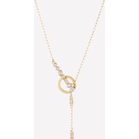 Federica Crystal Lariat Necklace - Rhodium Plated