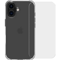 BlueBuilt Protective Back Cover iPhone 16 Transparant + Screenprotector Glas