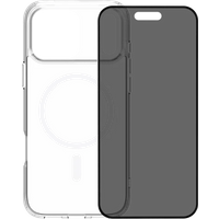 BlueBuilt Protective Back Cover met MagSafe iPhone 17 Pro Max Transparant + BlueBuilt iPhone 17 Pro Max Privacy Screenprotector Glas