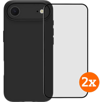 BlueBuilt Protective Back Cover MagSafe iPhone Air Zwart + Screenprotector Glas Duo Pack