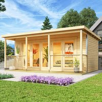 Orello – Modern houten tuinhuis met panoramische vouwdeuren | Orello 2 – met 44 mm wanddikte
