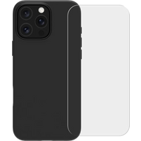 BlueBuilt Back Cover iPhone 16 Pro Max Zwart + Screenprotector Glas