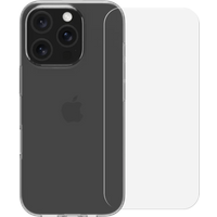 BlueBuilt Back Cover iPhone 16 Pro Transparant + Screenprotector Glas