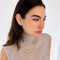 Roxane Ball Chain Necklace - Rhodium Plated