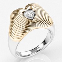 Emmeline Clear Quartz Chunky Heart Ring - 18k Gold Plated / 8