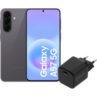 Samsung Galaxy A57 256GB Grijs 5G + BlueBuilt Oplader met Usb C Poort 45W Zwart
