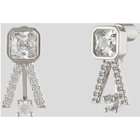 Indre Stud Jacket Earrings - Rhodium Plated