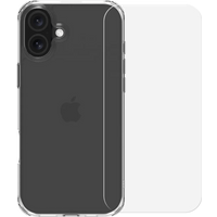 BlueBuilt Protective Back Cover iPhone 16 Plus Transparant + Screenprotector Glas