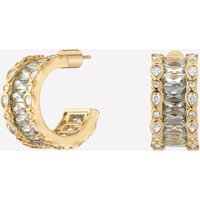 Aline Chunky Hoop Earrings - Rhodium Plated Brass