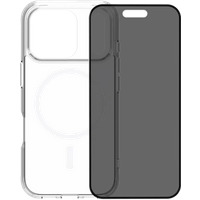 BlueBuilt Protective Back Cover met MagSafe iPhone 17 Pro Transparant + BlueBuilt iPhone 17 Pro Privacy Screenprotector Glas