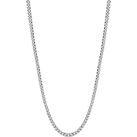 Alisa Curb Chain Silver Necklace - Rhodium Plated