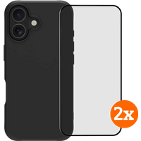BlueBuilt Protective Back Cover iPhone 17 Zwart + Screenprotector Glas Duo Pack