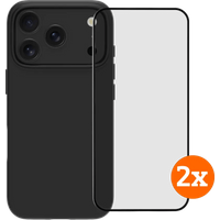 BlueBuilt Protective Back Cover met MagSafe iPhone 17 Pro Black + Screenprotector Duo Pack