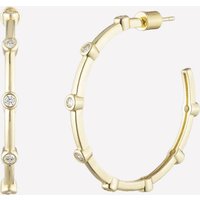 Diana Crystal Hoop Earrings - 18k Gold Plated