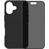 BlueBuilt Protective Back Cover met MagSafe iPhone 17 Zwart + iPhone 17 Privacy Screenprotector Glas