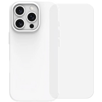 BlueBuilt Back Cover iPhone 16 Pro Wit + Screenprotector Glas
