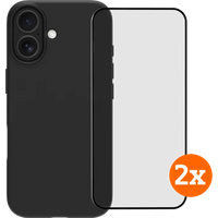 BlueBuilt Back Cover iPhone 17 Zwart + Screenprotector Glas Duo Pack