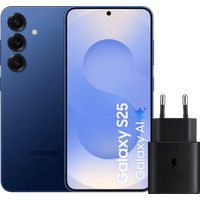 Samsung Galaxy S25 128GB Donkerblauw 5G + Samsung Oplader 25 Watt Zwart