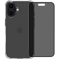 BlueBuilt Protective Back Cover iPhone 16 Transparant + Privacy Screenprotector Glas