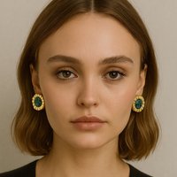 Karoline Circle Stud Earrings - 18k Gold Plated / 1"