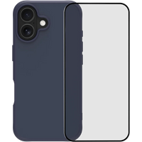 BlueBuilt Protective Back Cover met MagSafe iPhone 17 Blauw + BlueBuilt iPhone 17 Screenprotector Glas
