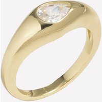 Babette Pear Shaped Ring - 18k Gold Plated Brass / 7 / White Swarovski Stones