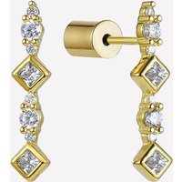 Évangeline Bar Stud Earrings - 18k Gold Plated