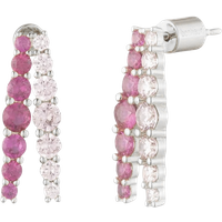 Séraphine Double Hoop Earrings - Rhodium Plated