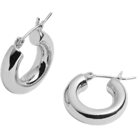 Holly Hollow Hoops - Rhodium Plated